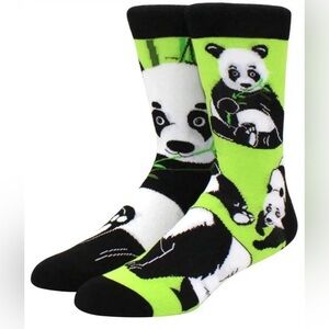 •Green Panda• Mismatch Unisex Novelty Crew Socks 3 for $21